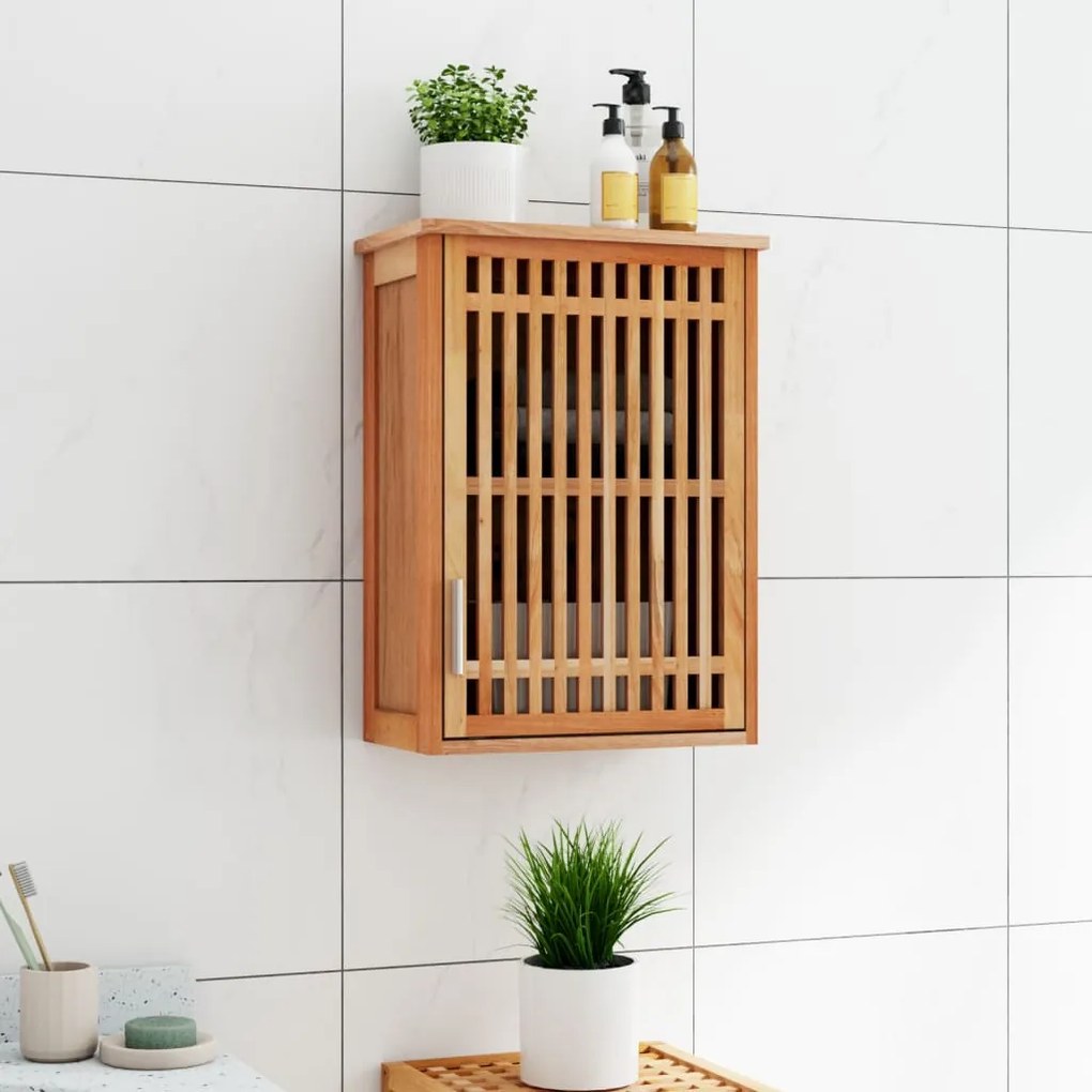 vidaXL Armário de casa de banho de parede 42x23x60 cm nogueira maciça