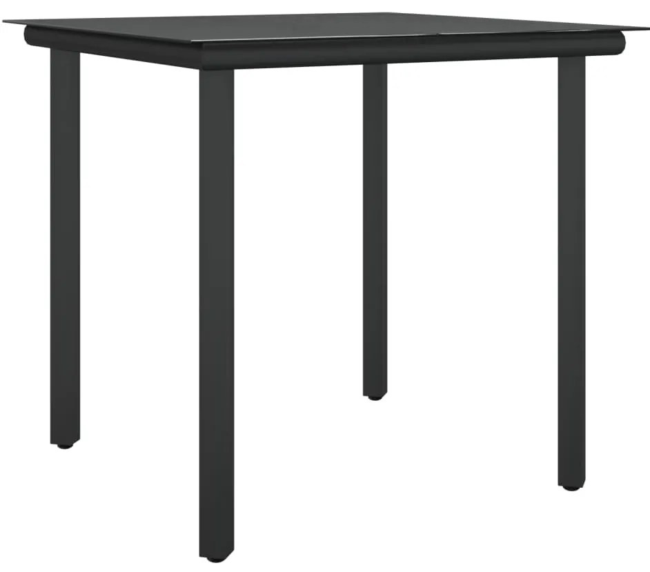 3 pcs conjunto de jantar p/ jardim c/ almofadões vime PE e aço