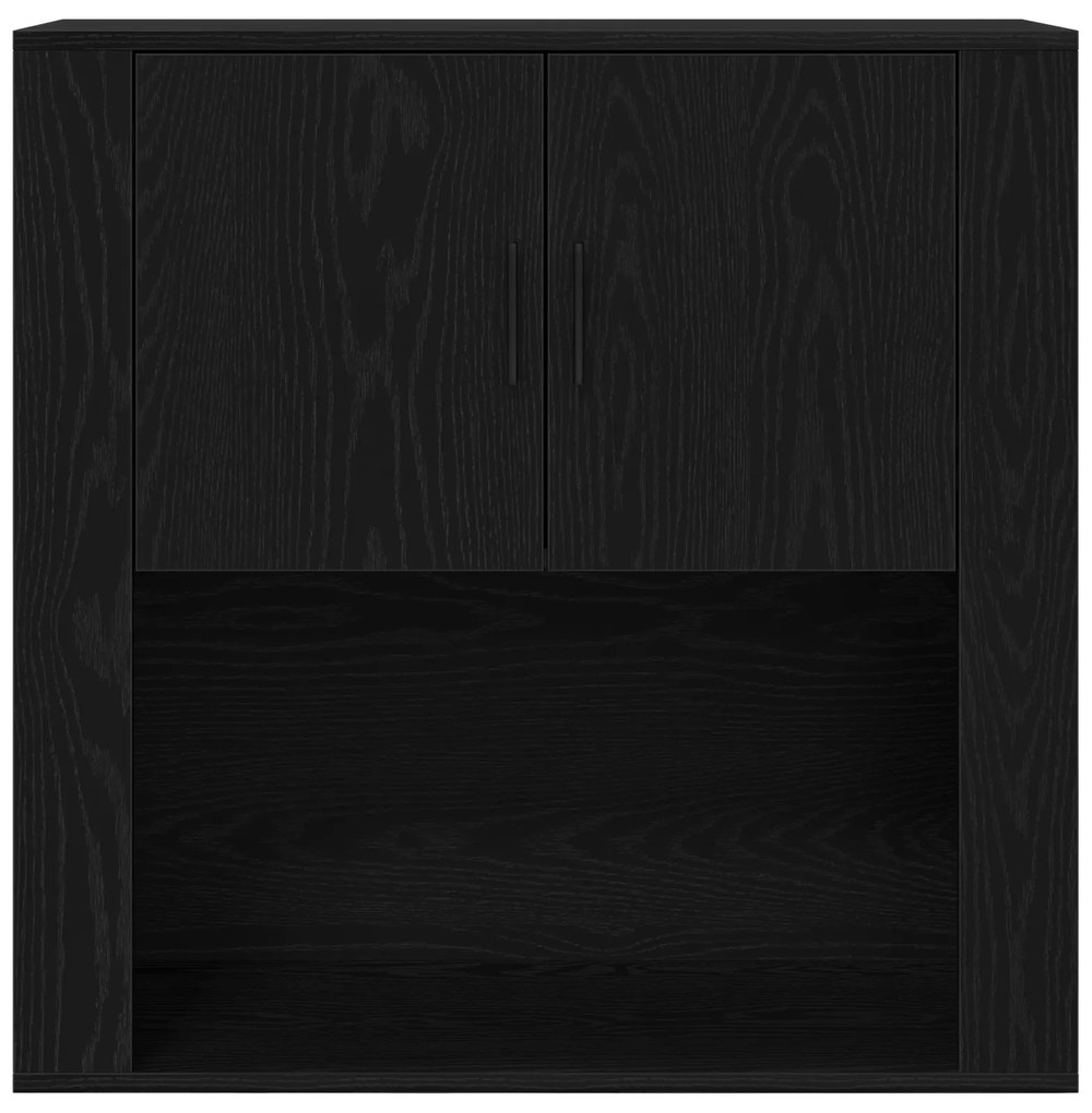 Highboard Carvalho Preto 80x33x150 cm Madeira de Engenharia