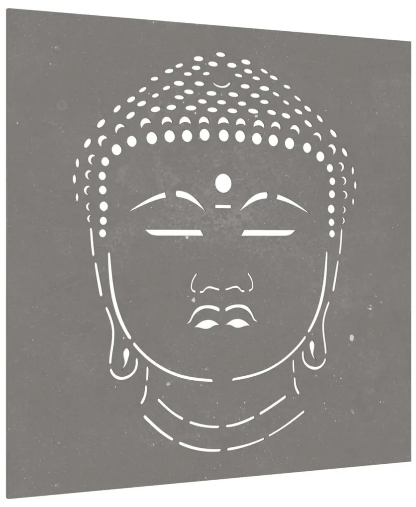 Decoração de Parede para Jardim - Cabeça Buda - Aço Corten - 105x55cm
