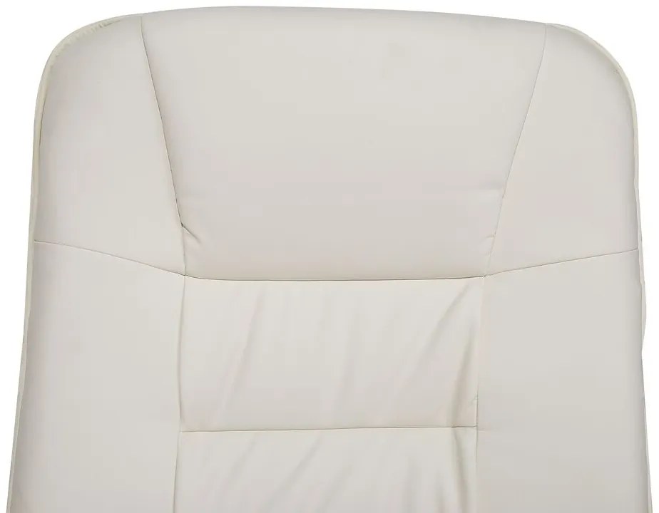 Cadeira de massagem com repousa-pés em pele sintética creme RELAXPRO Beliani