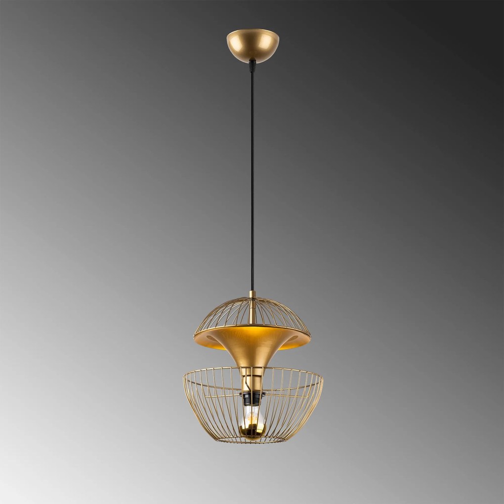 Candeeiro de Teto Telmander – Dourado Brilhante – 30 x 30 x 45-135 cm