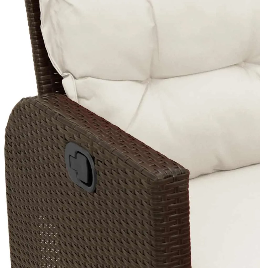 3 pcs conjunto sofás de jardim com almofadões em L vime PE