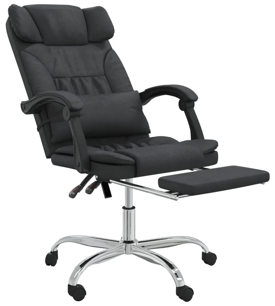 Cadeira escritório massagens reclinável couro artificial preto
