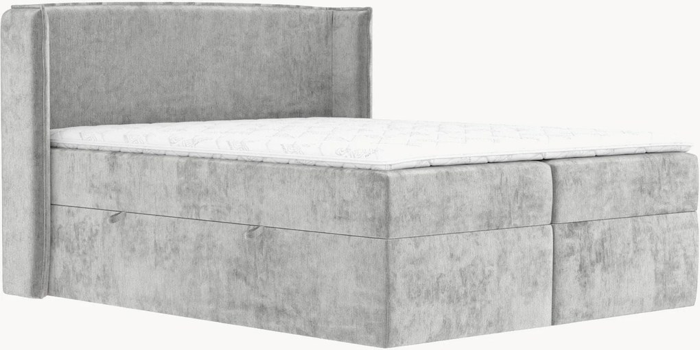 Cama divã em chenille artesanal com arrumação Skyline, H3