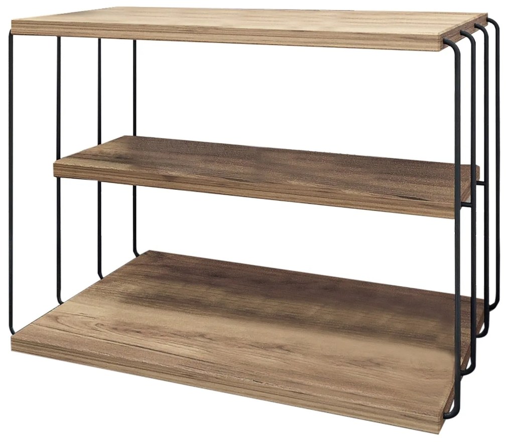Mesa de Apoio Lifon – Pinho Atlântico e Preto – 50x33x40 cm