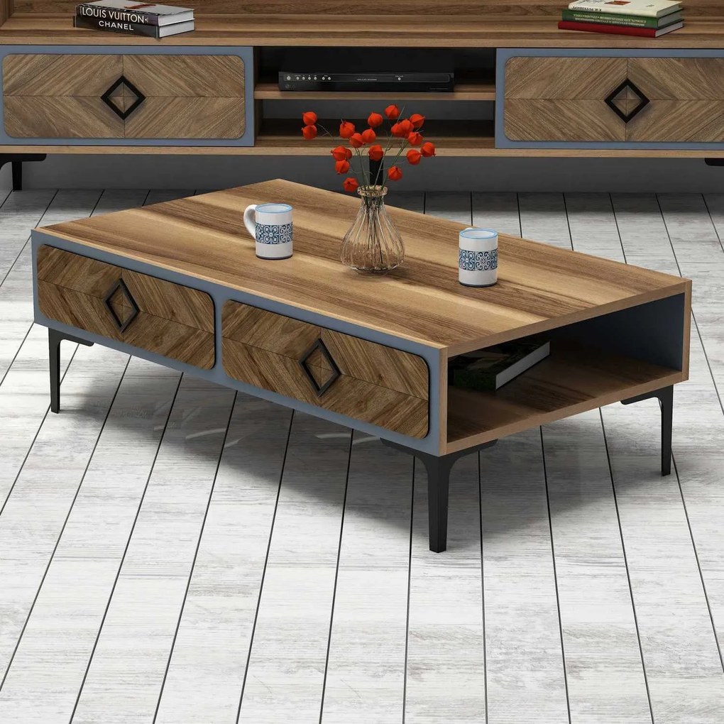 Mesa de Centro Samba – Nogueira Azul – 105 x 34,6 x 60 cm