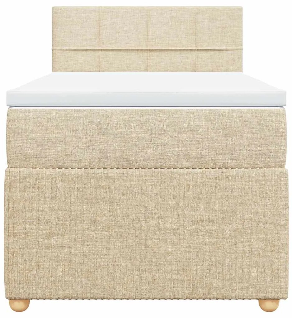 Cama com molas/colchão 90x190 cm tecido cor creme