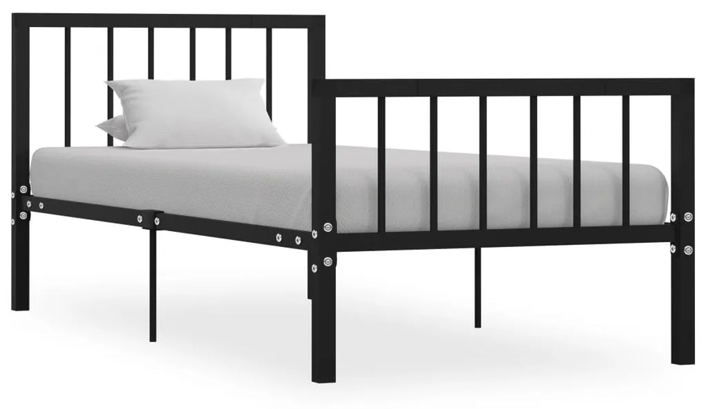 vidaXL Estrutura de cama 100x200 cm metal preto