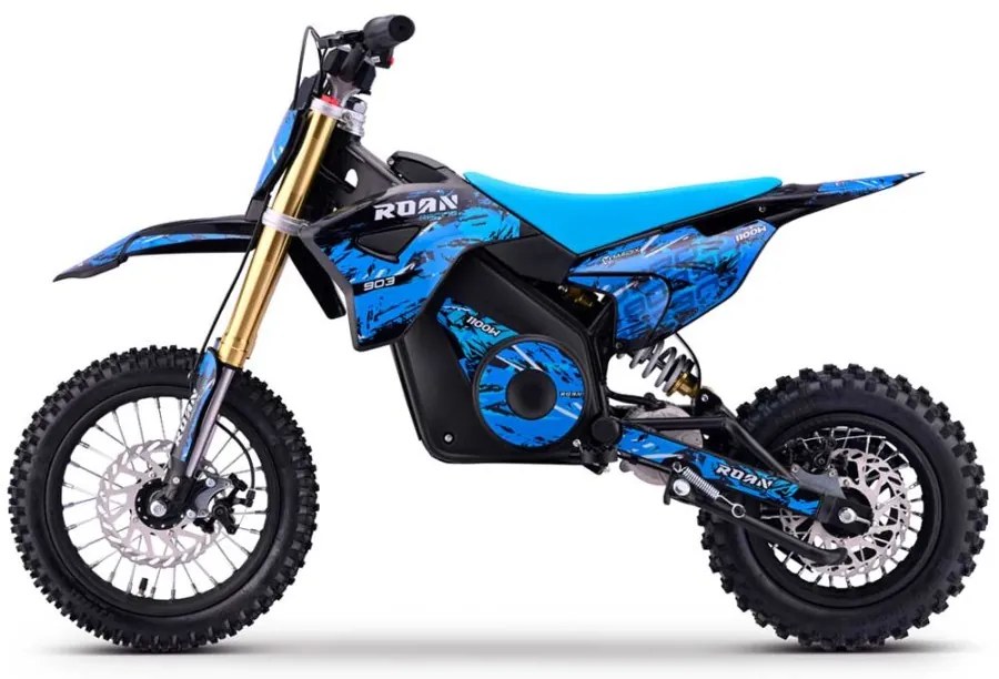 Mini moto elétrica para crianças MINICROSS 1100W Roan 903 motor eléctrico Brush 12/10" Azul