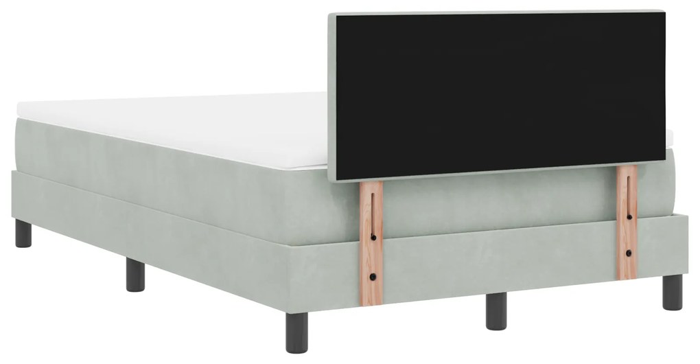 Cama Box com Colchão vidaXL Cinza Claro Dobro Pequeno Veludo