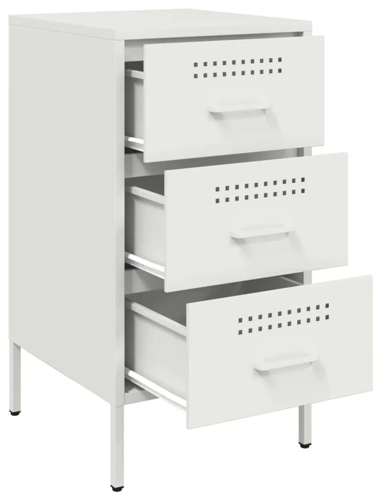 Mesas de cabeceira 2 pcs 36x39x68 cm aço branco