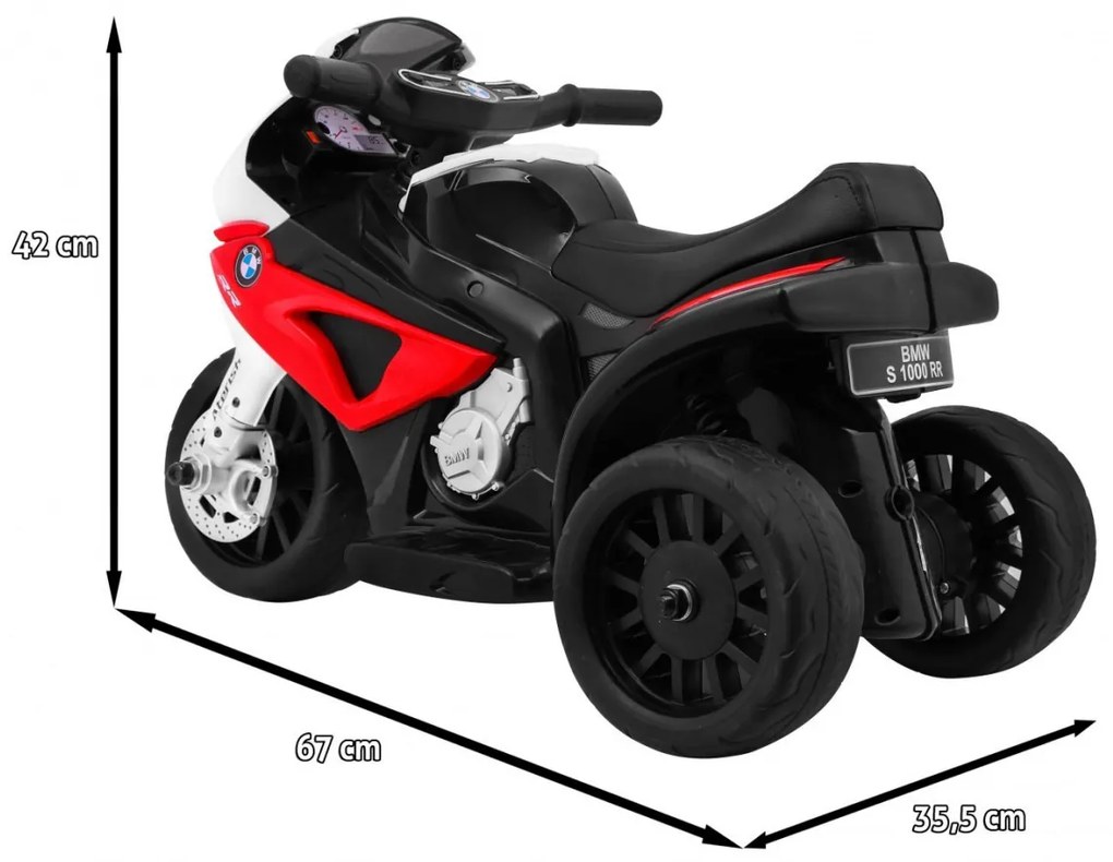 Mota elétrica para crianças 6V BMW S1000 RR MINI 1 a 3 anos Vermelha
