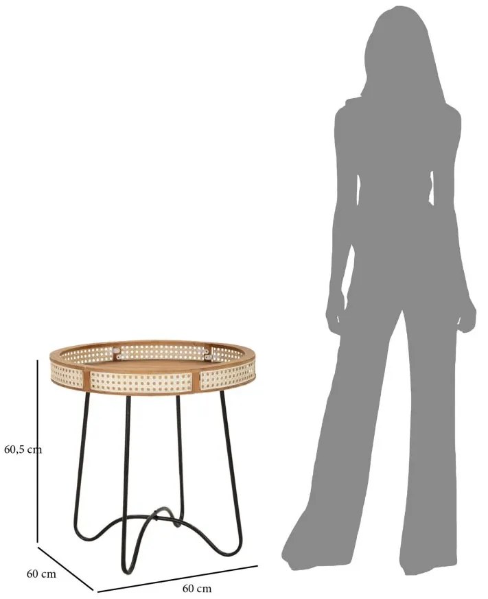 MESA DE APOIO FUJI Ø 60X60,5 CM CASTANHA