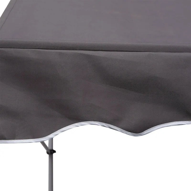 Toldo Portátil com Manivela e Altura Regulável - 3x1,5m - Cinzento