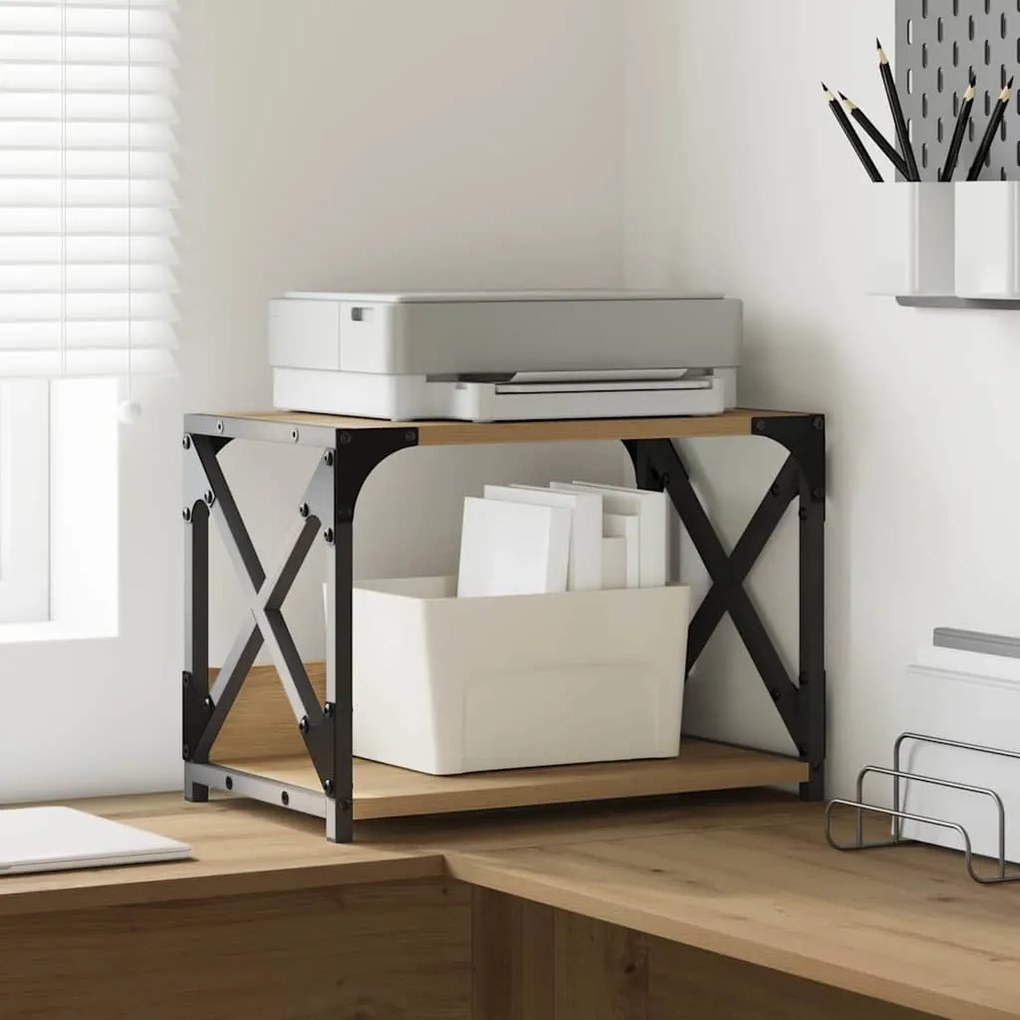 vidaXL Suporte para Impressora Carvalho Artesanal 44 x 26 x 31.5 cm