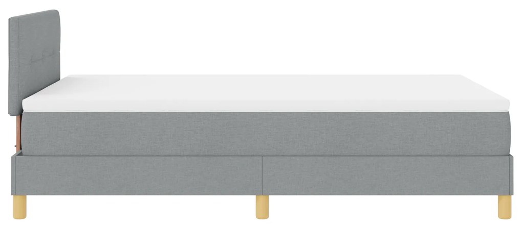 Cama Box Spring com Colchão Cinza Claro 120x190 cm Tecido