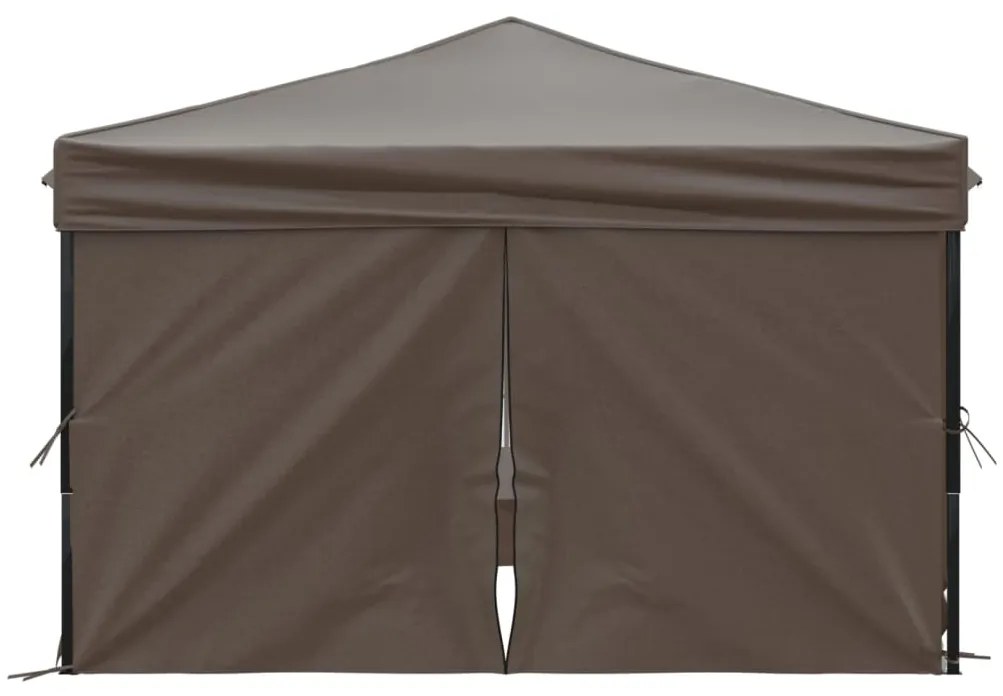 Tenda festas dobrável paredes laterais 3x3 m cinza-acastanhado