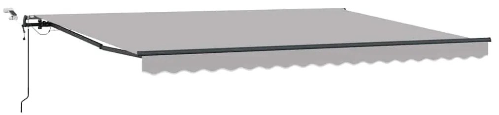 Toldo Retrátil Automático vidaXL com Luz Cinza-Claro 450x300 cm