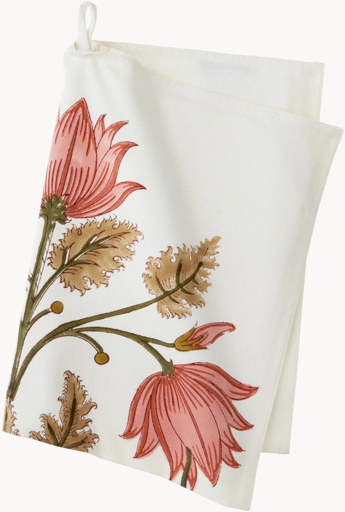Pano de cozinha artesanal com padrão floral Lulu