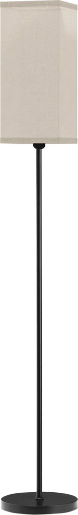 Candeeiro de pé para sala de estar com abajur bege com efeito de linho e interruptor de pé Ø 25 x 161,5 cm preto
