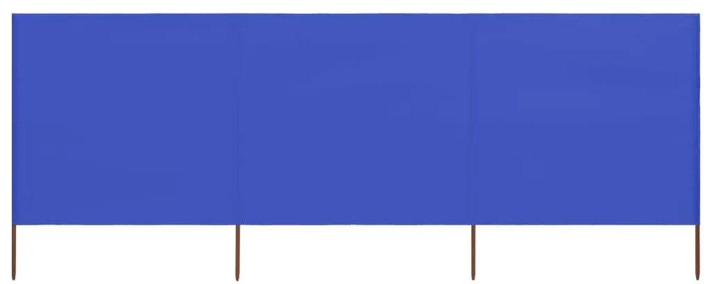 Para-vento com 3 painéis em tecido 400x80 cm azul-ciano