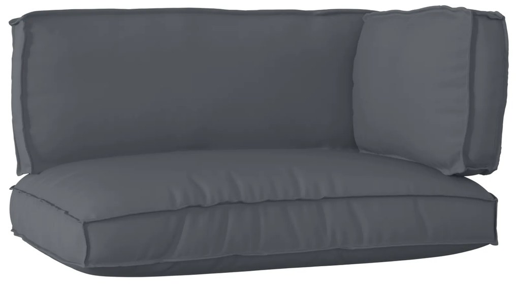 vidaXL Conjunto de Almofadas para Pallet de 3 Peças em Tecido Oxford Antracite