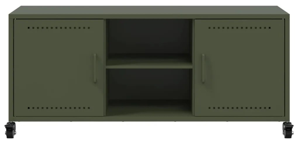 Móvel de TV 100,5x39x43,5 cm aço verde-azeitona