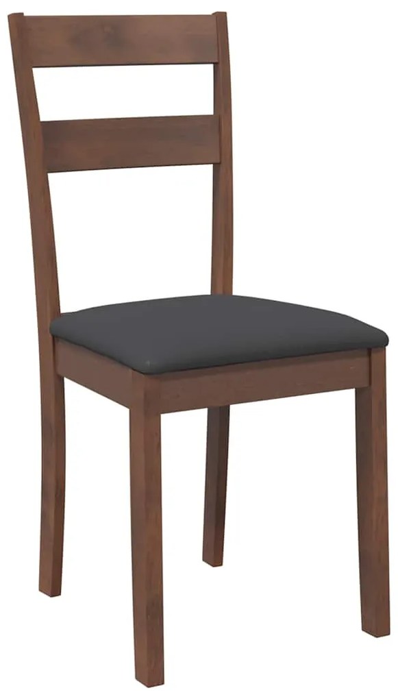 Cadeiras de jantar com almofadões 2 pcs madeira maciça castanho