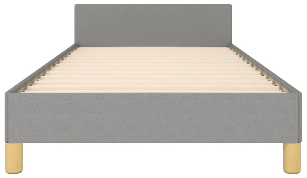Estrutura de cama sem colchão 100x200 cm tecido cinzento-claro