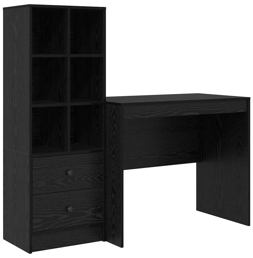 Mesa com Armazenamento Carvalho Preto Madeira Derivada