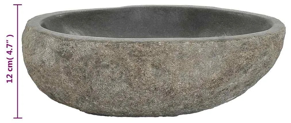 Lavatório de pedra do rio oval (29-38)x(24-31) cm