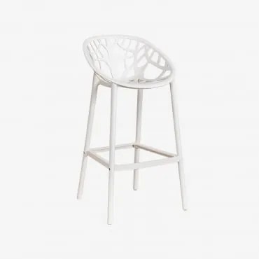 Pacote Com 4 Bancos Altos De Jardim Em Polipropileno Ores Gardénia Branco & ↑75 Cm - Sklum