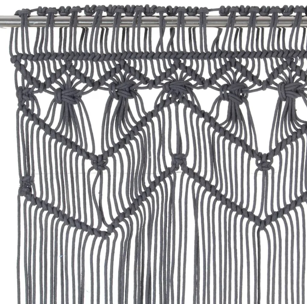 Cortina macramé 140x240 cm algodão antracite