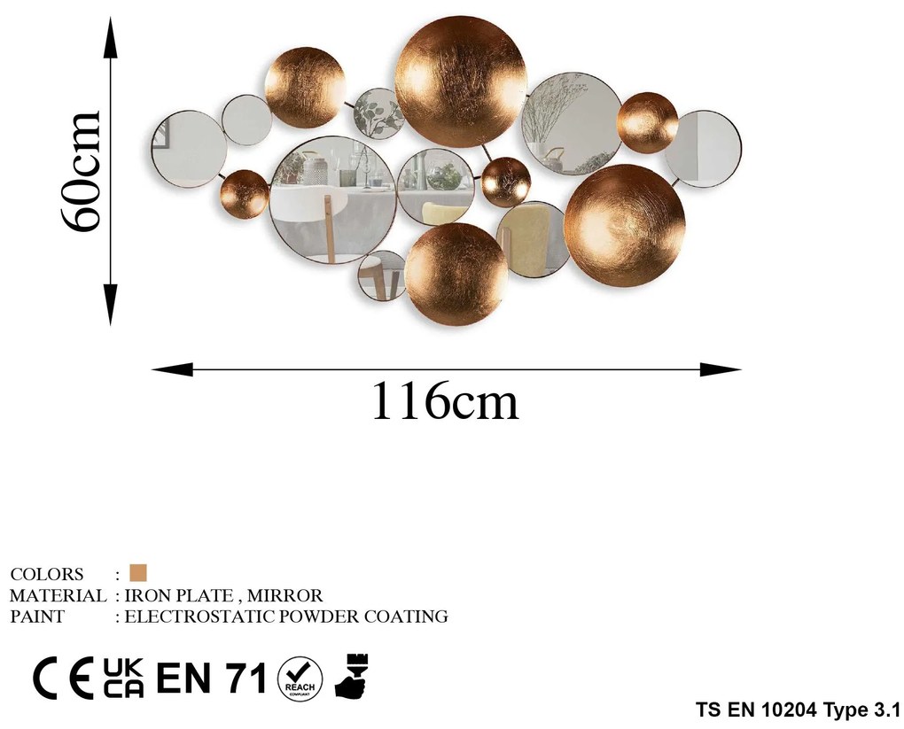 Acessório Decorativo de Parede Infinity – Multicolor – 116x60x4 cm