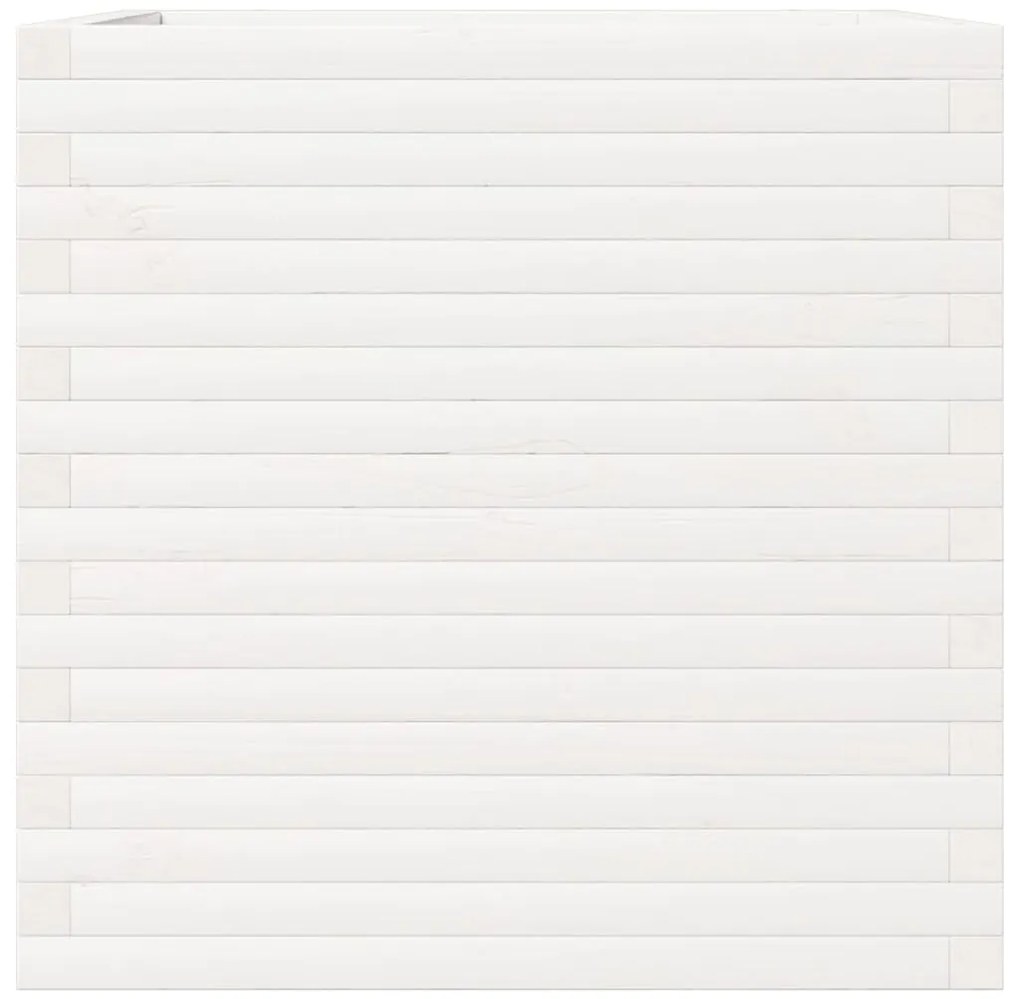 Vaso/floreira de jardim 70x70x68,5 cm pinho maciço branco