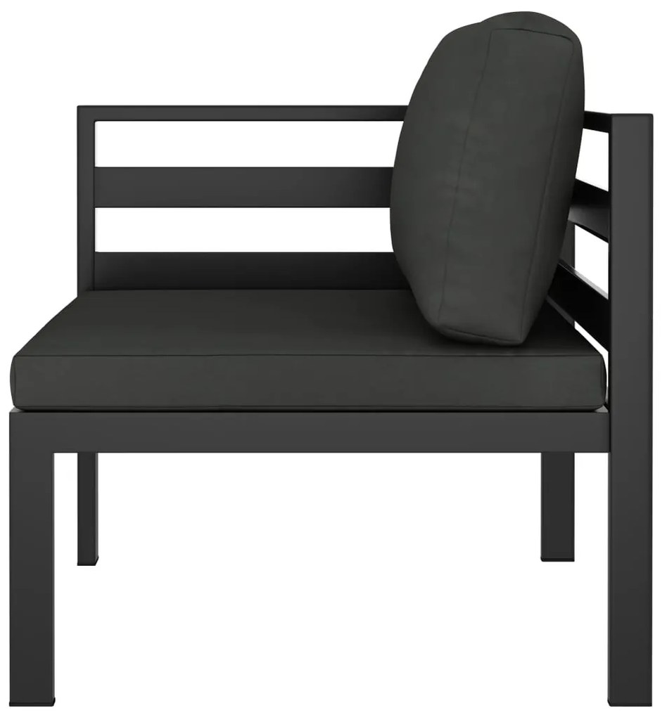 9 pcs conjunto lounge jardim com almofadões alumínio antracite
