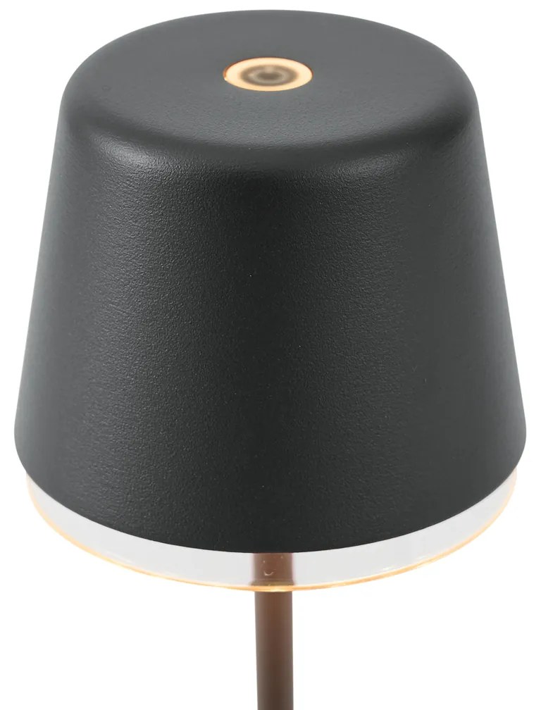 Candeeiro de mesa preto Incl. LED IP65 Recarregável com estação de carregamento - Treble