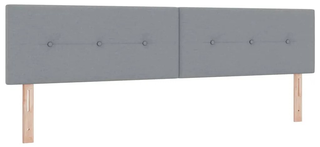 Cama Box com Colchão Cinza Claro 200x200 cm Tecido
