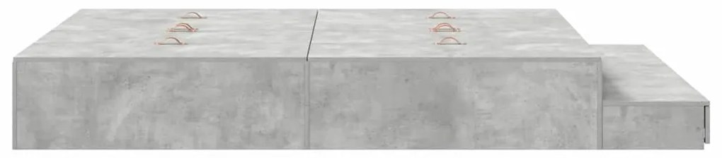 Estrutura de Cama Storage Cinza Concreto 135x190 cm
