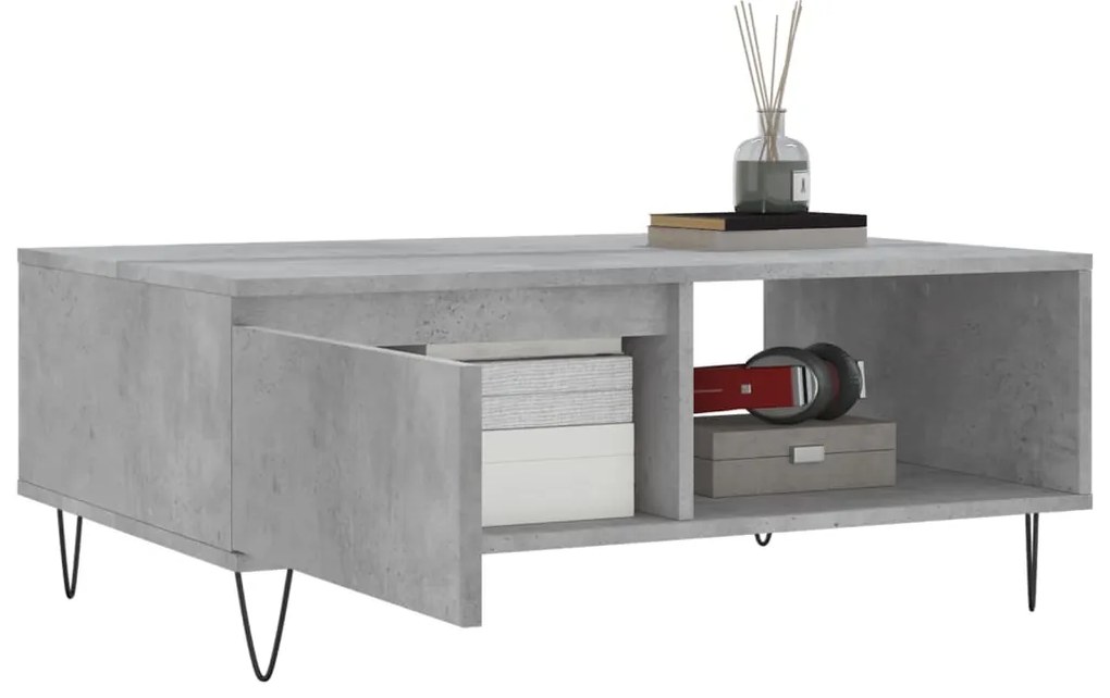 Mesa de centro 90x60x35 cm derivados madeira cinzento cimento