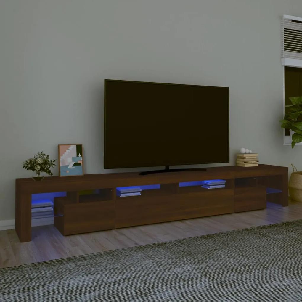 Móvel de TV Roberci com Luzes LED de 260cm - Nogueira - Design Moderno