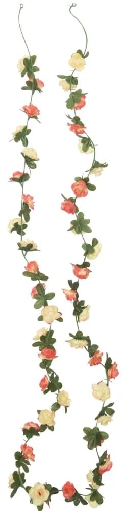 Grinaldas de flores de Natal 6 pcs 240 cm rosa e champanhe