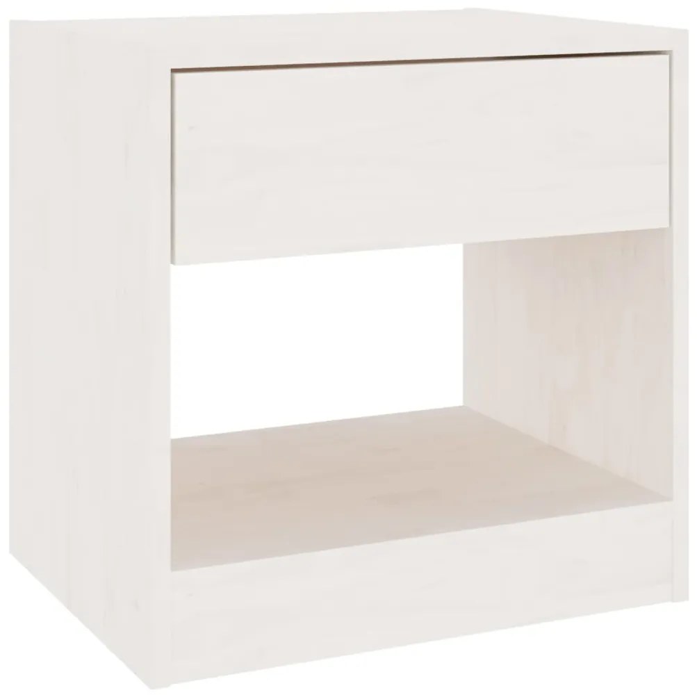 Mesas de cabeceira 2 pcs 40x31x40 cm pinho maciço branco