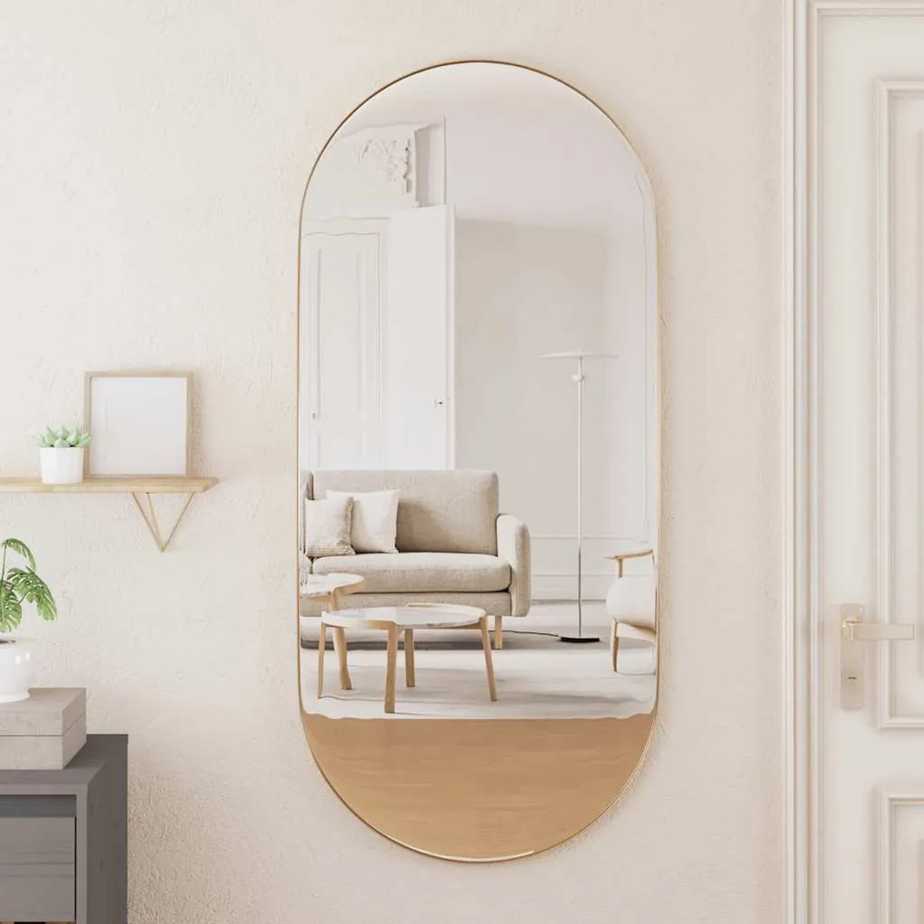 vidaXL Espelho de parede 45x100 cm oval dourado