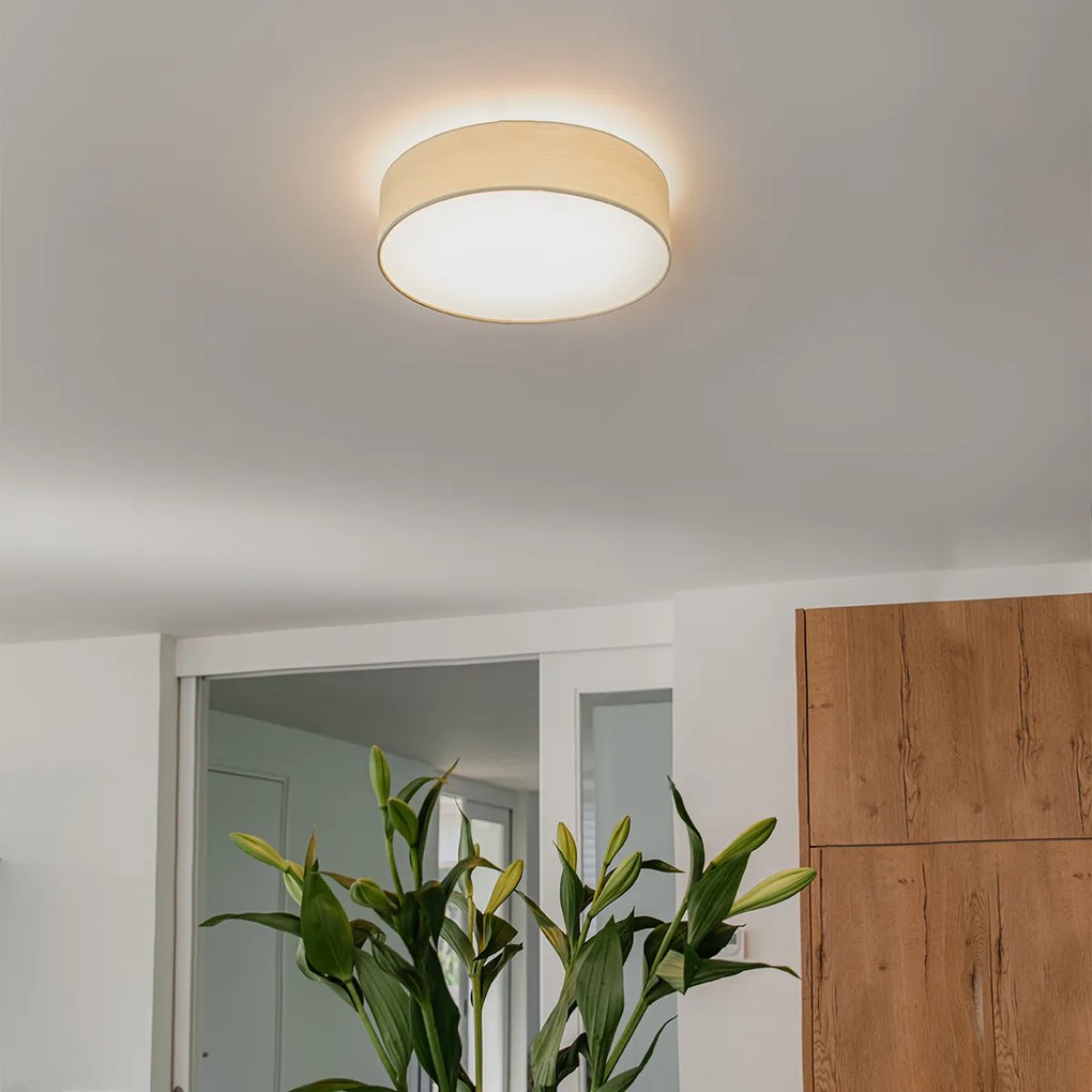 Candeeiro de teto verde 40 cm com LED - Drum LED Moderno
