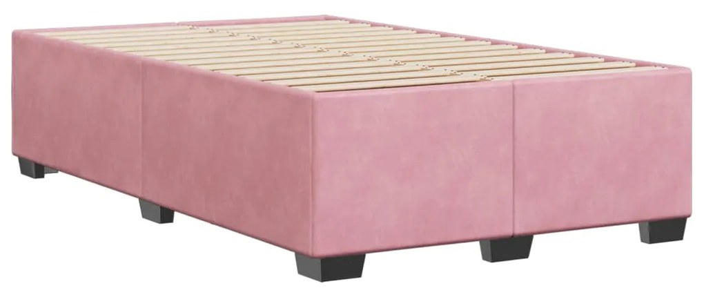 Estrutura de cama com colchão 120x190 cm veludo rosa