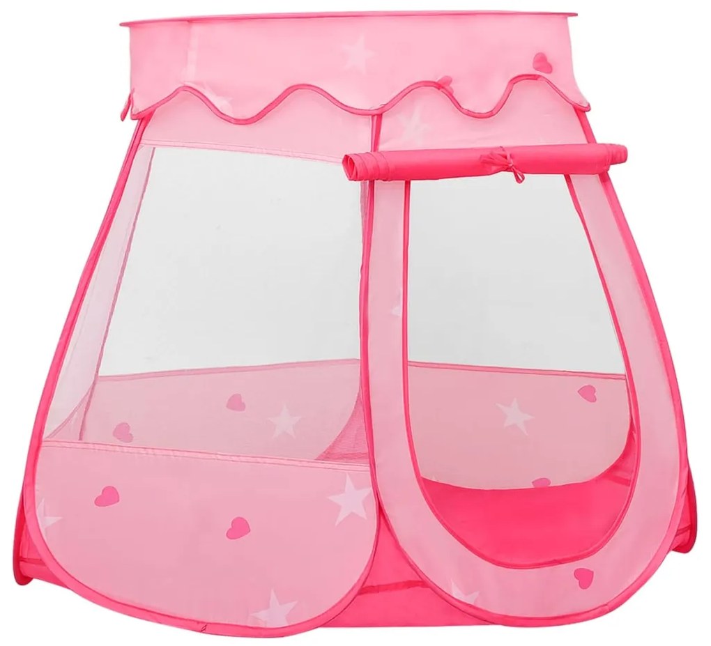 Tenda de brincar infantil com 250 bolas 102x102x82 cm rosa