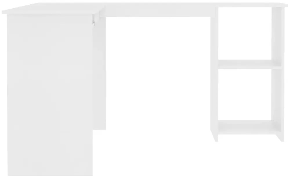 Secretária de canto forma L 120x140x75 cm contraplacado branco