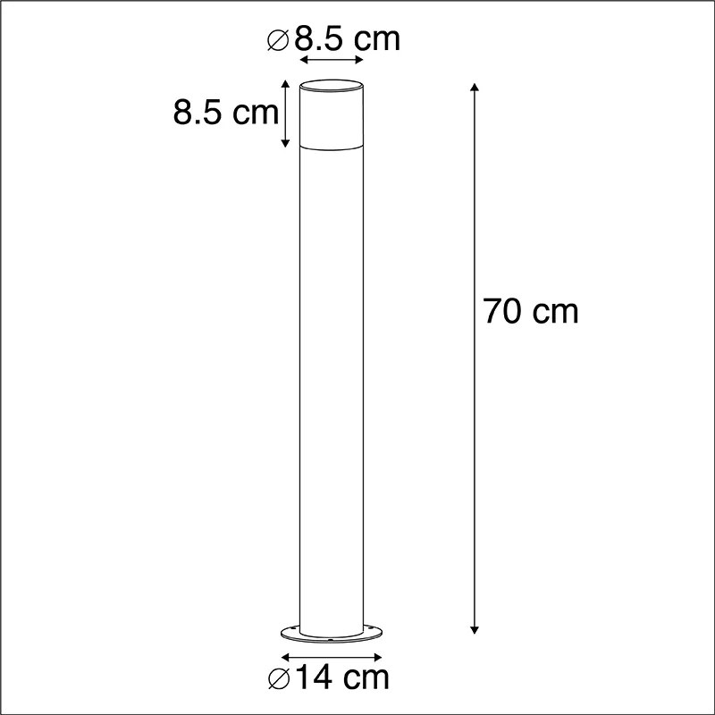 Candeeiro de pé exterior moderno preto 70 cm - Odense Moderno